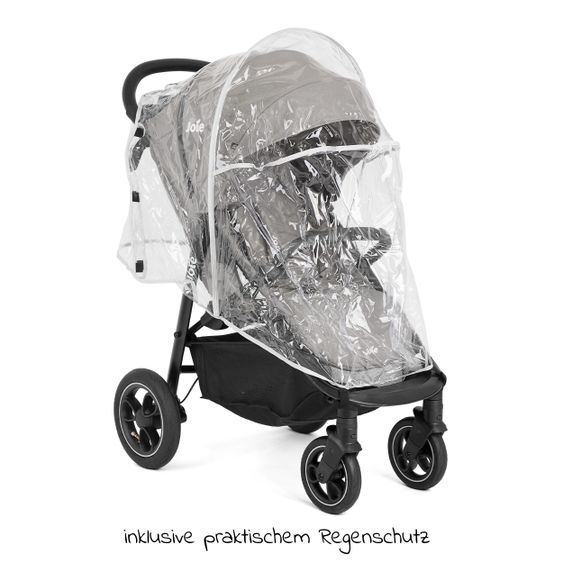 joie Buggy & Sportwagen Litetrax Pro Air bis 22 kg belastbar mit Luftreifen, Schieber-Ablagefach & Regenschutz - Pebble