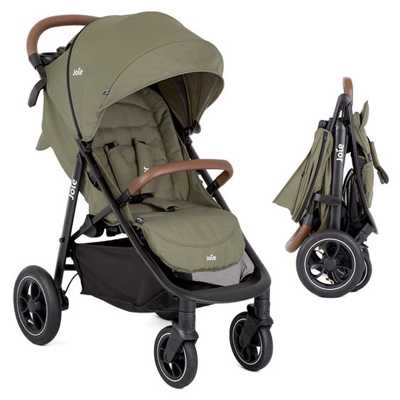 joie Buggy & Sportwagen Litetrax Pro Air bis 22 kg belastbar mit Luftreifen, Schieber-Ablagefach & Regenschutz - Rosemary