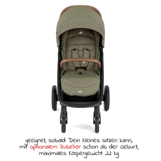 joie Buggy & Sportwagen Litetrax Pro Air bis 22 kg belastbar mit Luftreifen, Schieber-Ablagefach & Regenschutz - Rosemary