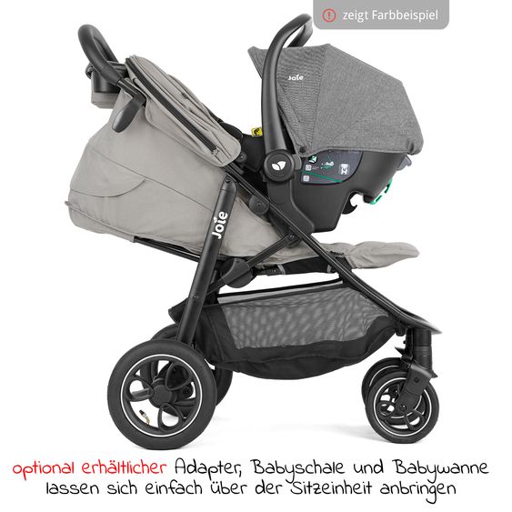 joie Buggy & Sportwagen Litetrax Pro Air bis 22 kg belastbar mit Luftreifen, Schieber-Ablagefach & Regenschutz - Rosemary