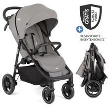 Buggy & Sportwagen Litetrax Pro bis 22 kg belastbar mit Schieber-Ablagefach inkl. Insektenschutz & Regenschutz - Pebble