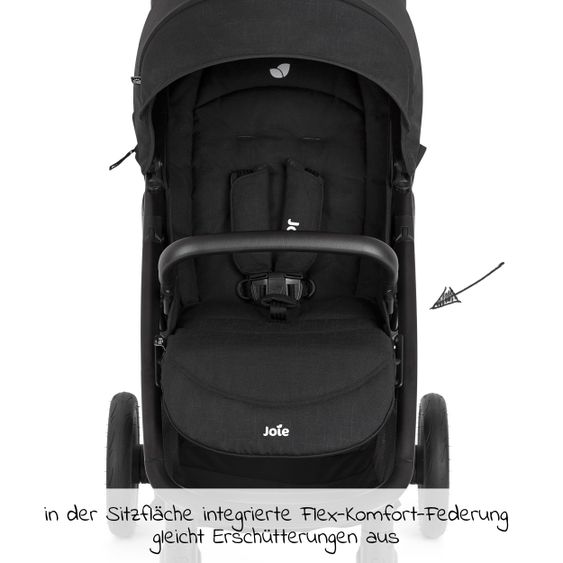 joie Buggy & Sportwagen Litetrax Pro bis 22 kg belastbar mit Schieber-Ablagefach inkl. Insektenschutz & Regenschutz - Shale