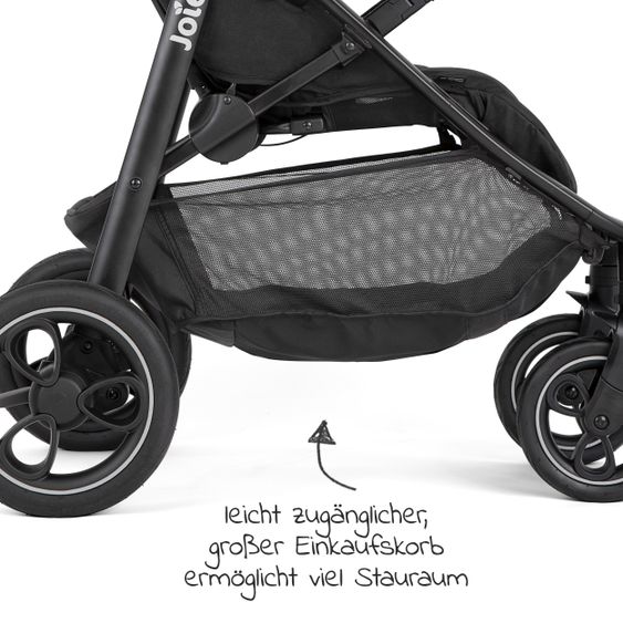 joie Buggy & Sportwagen Litetrax Pro bis 22 kg belastbar mit Schieber-Ablagefach inkl. Insektenschutz & Regenschutz - Shale