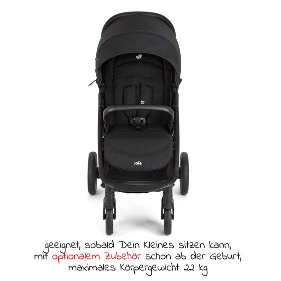 joie Buggy & Sportwagen Litetrax Pro bis 22 kg belastbar mit Schieber-Ablagefach inkl. Insektenschutz & Regenschutz - Shale