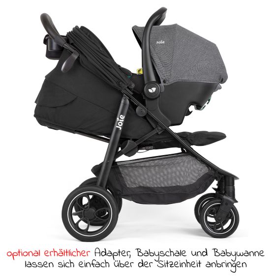 joie Buggy & Sportwagen Litetrax Pro bis 22 kg belastbar mit Schieber-Ablagefach inkl. Insektenschutz & Regenschutz - Shale