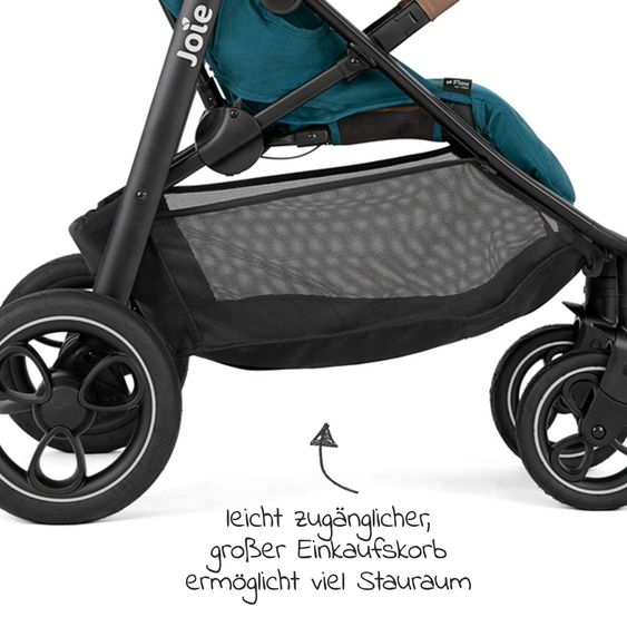 joie Buggy & Sportwagen Litetrax Pro bis 22 kg belastbar mit Schieber-Ablagefach & Regenschutz - Peacock