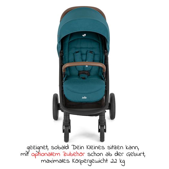 joie Buggy & Sportwagen Litetrax Pro bis 22 kg belastbar mit Schieber-Ablagefach & Regenschutz - Peacock