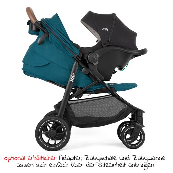 joie Buggy & Sportwagen Litetrax Pro bis 22 kg belastbar mit Schieber-Ablagefach & Regenschutz - Peacock