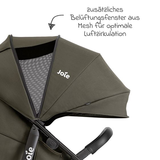 joie Buggy & stroller Litetrax Pro up to 22 kg load capacity with handlebar storage compartment & rain cover - Sage