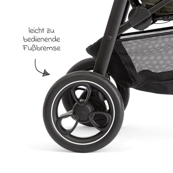 joie Buggy & stroller Litetrax Pro up to 22 kg load capacity with handlebar storage compartment & rain cover - Sage