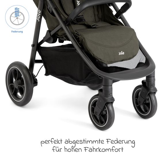 joie Buggy & stroller Litetrax Pro up to 22 kg load capacity with handlebar storage compartment & rain cover - Sage