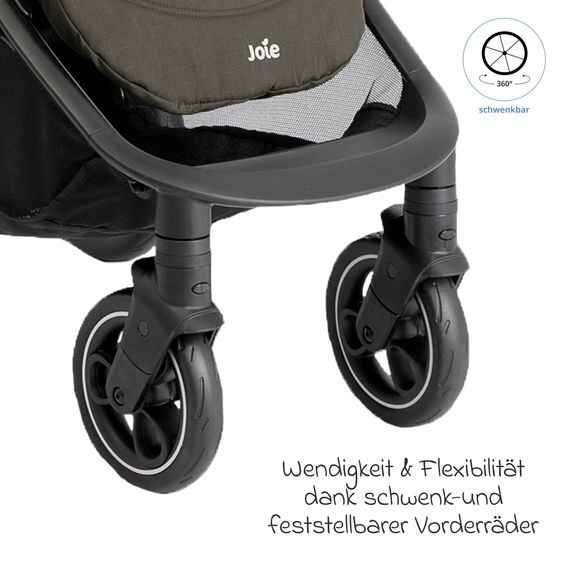 joie Buggy & stroller Litetrax Pro up to 22 kg load capacity with handlebar storage compartment & rain cover - Sage