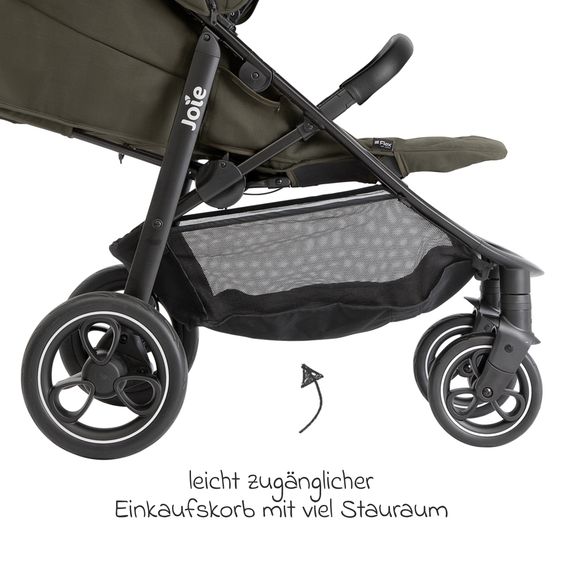 joie Buggy & stroller Litetrax Pro up to 22 kg load capacity with handlebar storage compartment & rain cover - Sage