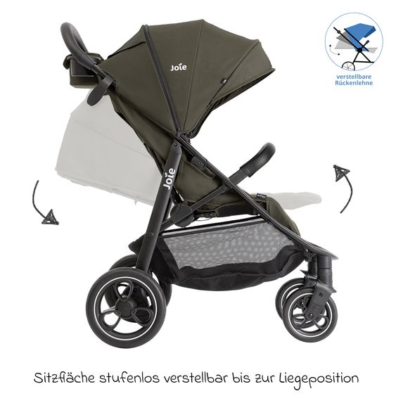 joie Buggy & stroller Litetrax Pro up to 22 kg load capacity with handlebar storage compartment & rain cover - Sage