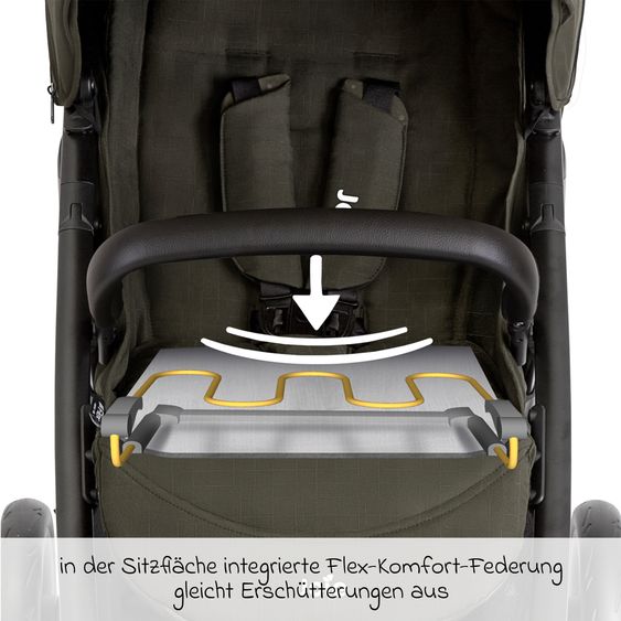 joie Buggy & stroller Litetrax Pro up to 22 kg load capacity with handlebar storage compartment & rain cover - Sage