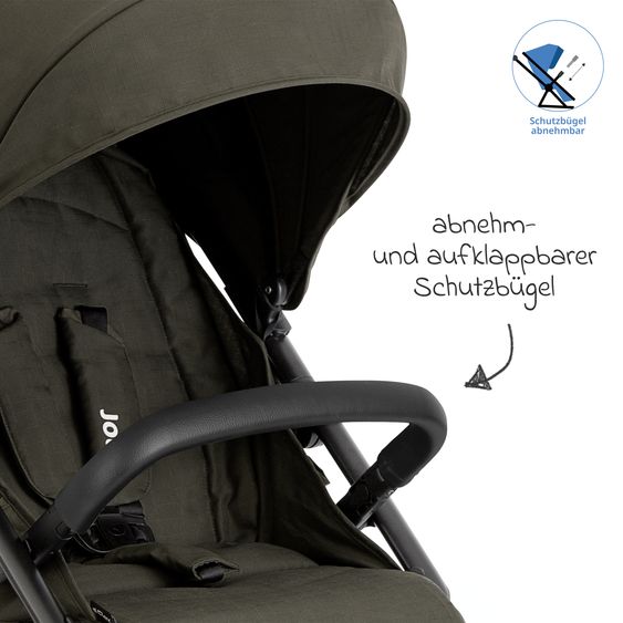 joie Buggy & stroller Litetrax Pro up to 22 kg load capacity with handlebar storage compartment & rain cover - Sage