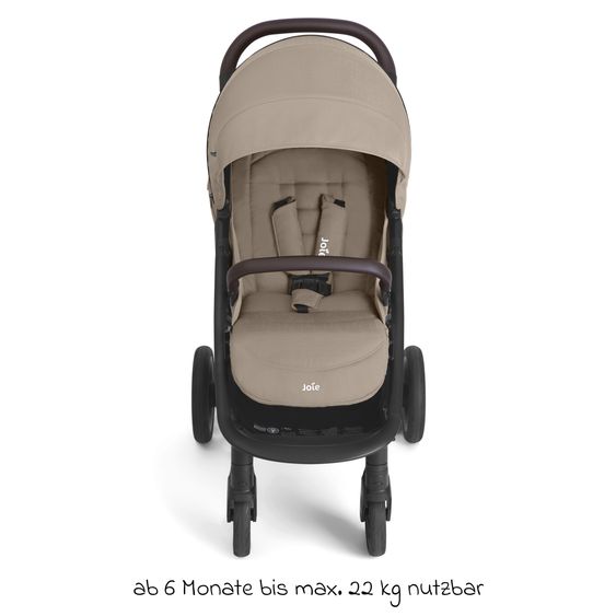 joie Buggy & stroller Litetrax Pro up to 22 kg load capacity with handlebar storage compartment & rain cover - Toffee