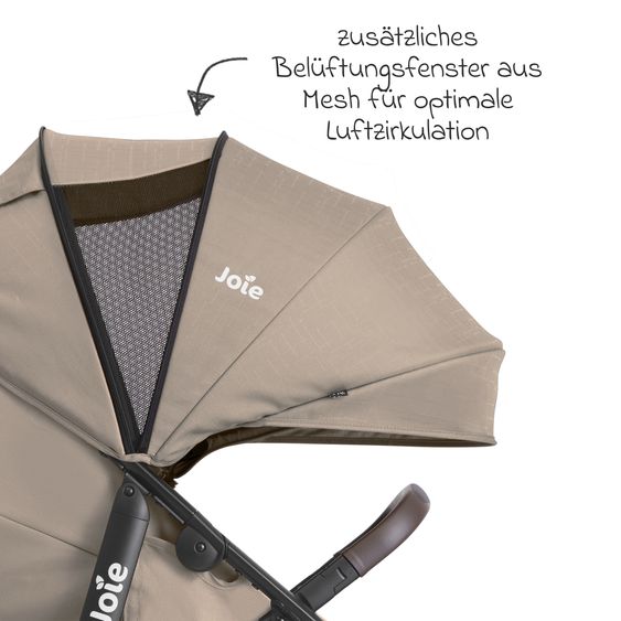joie Buggy & stroller Litetrax Pro up to 22 kg load capacity with handlebar storage compartment & rain cover - Toffee