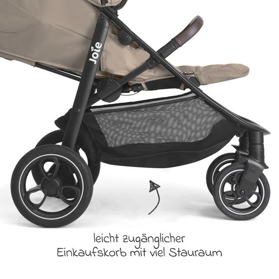 joie Buggy & stroller Litetrax Pro up to 22 kg load capacity with handlebar storage compartment & rain cover - Toffee