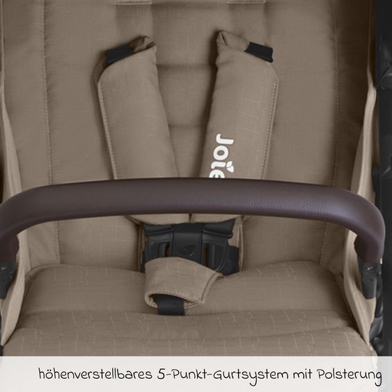 joie Buggy & stroller Litetrax Pro up to 22 kg load capacity with handlebar storage compartment & rain cover - Toffee