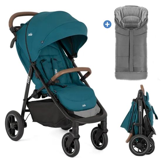 joie Buggy & Poussette Sportive Litetrax Pro Incl. Sac De Pied - Jusqu’à 22 Kg Charge Avec Rangement Poignée & Protection Pluie - Paon
