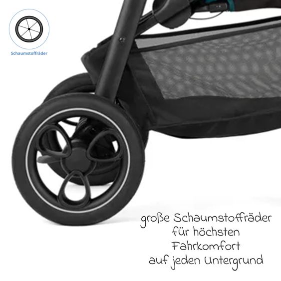 joie Buggy & Poussette Sportive Litetrax Pro Incl. Sac De Pied - Jusqu’à 22 Kg Charge Avec Rangement Poignée & Protection Pluie - Paon