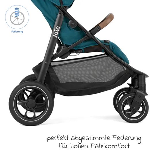 joie Buggy & Poussette Sportive Litetrax Pro Incl. Sac De Pied - Jusqu’à 22 Kg Charge Avec Rangement Poignée & Protection Pluie - Paon