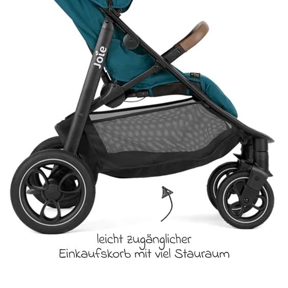 joie Buggy & Poussette Sportive Litetrax Pro Incl. Sac De Pied - Jusqu’à 22 Kg Charge Avec Rangement Poignée & Protection Pluie - Paon