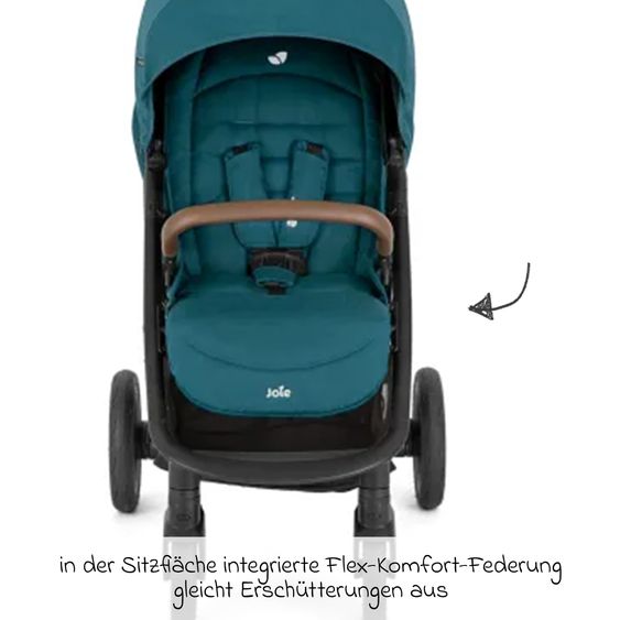 joie Buggy & Poussette Sportive Litetrax Pro Incl. Sac De Pied - Jusqu’à 22 Kg Charge Avec Rangement Poignée & Protection Pluie - Paon