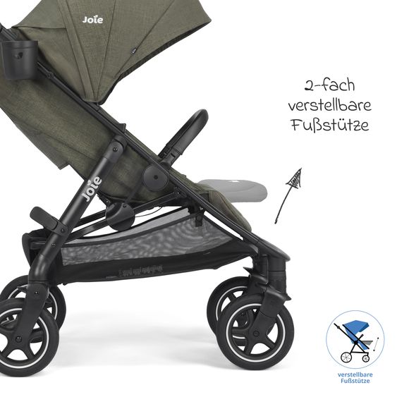 joie Buggy & Sportwagen Mydrift bis 22 kg belastbar mit Drift-Funktion, Knickschieber, Getränkehalter & Regenschutz - Fern