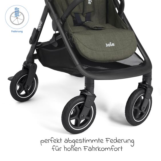 joie Buggy & Sportwagen Mydrift bis 22 kg belastbar mit Drift-Funktion, Knickschieber, Getränkehalter & Regenschutz - Fern