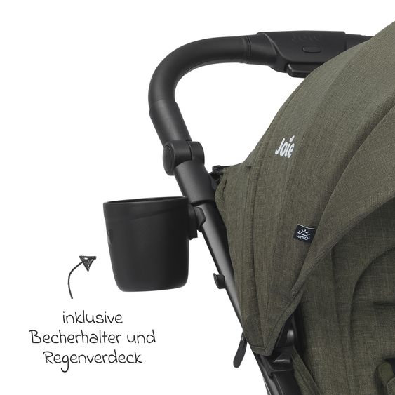 joie Buggy & Sportwagen Mydrift bis 22 kg belastbar mit Drift-Funktion, Knickschieber, Getränkehalter & Regenschutz - Fern