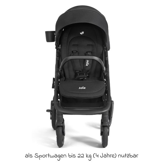 joie Buggy & Sportwagen Mydrift bis 22 kg belastbar mit Drift-Funktion, Knickschieber, Getränkehalter & Regenschutz - Raven