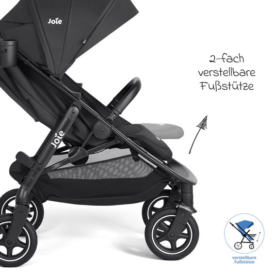 joie Buggy & Sportwagen Mydrift bis 22 kg belastbar mit Drift-Funktion, Knickschieber, Getränkehalter & Regenschutz - Raven