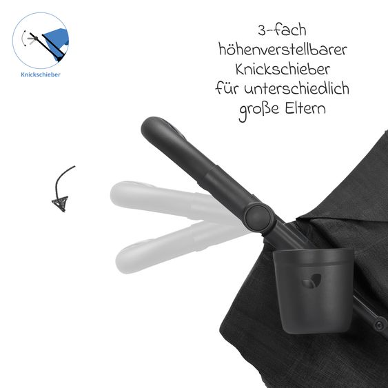 joie Buggy & Sportwagen Mydrift bis 22 kg belastbar mit Drift-Funktion, Knickschieber, Getränkehalter & Regenschutz - Raven