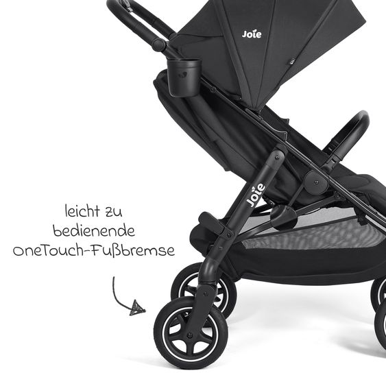joie Buggy & Sportwagen Mydrift bis 22 kg belastbar mit Drift-Funktion, Knickschieber, Getränkehalter & Regenschutz - Raven