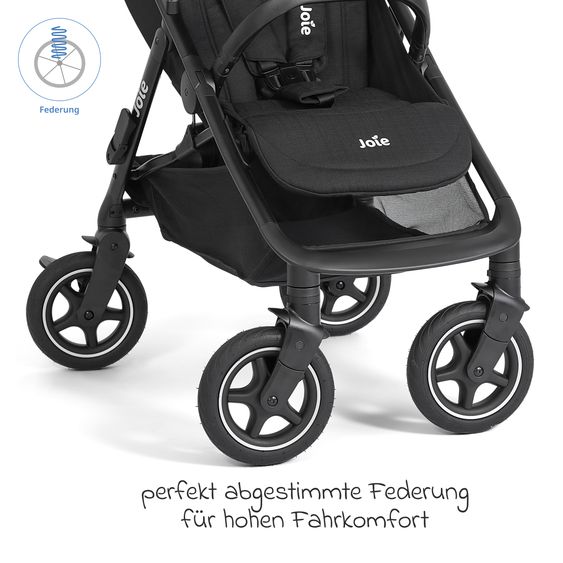 joie Buggy & Sportwagen Mydrift bis 22 kg belastbar mit Drift-Funktion, Knickschieber, Getränkehalter & Regenschutz - Raven
