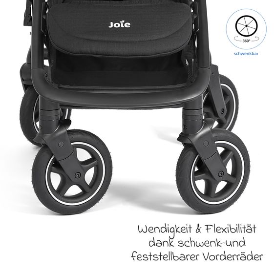joie Buggy & Sportwagen Mydrift bis 22 kg belastbar mit Drift-Funktion, Knickschieber, Getränkehalter & Regenschutz - Raven