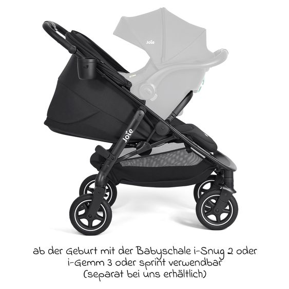 joie Buggy & Sportwagen Mydrift bis 22 kg belastbar mit Drift-Funktion, Knickschieber, Getränkehalter & Regenschutz - Raven