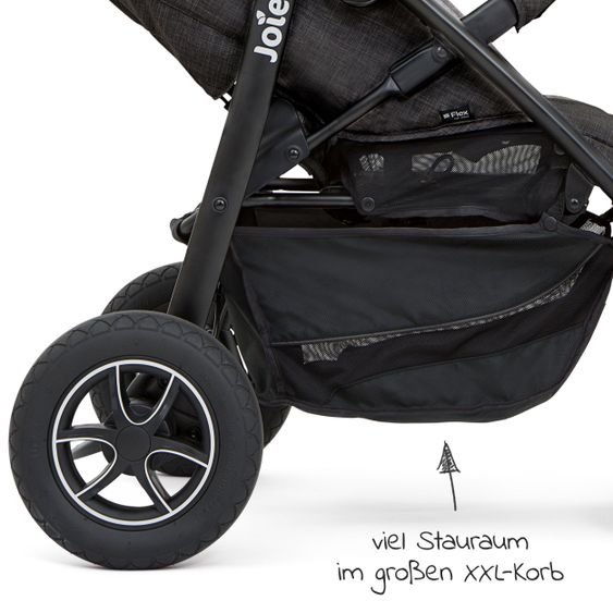 joie Buggy & Sportwagen Mytrax Flex mit Komfort-Federung,Fußsack Therma bis 22 kg belastbar & XXL Zubehörpaket - Pavement