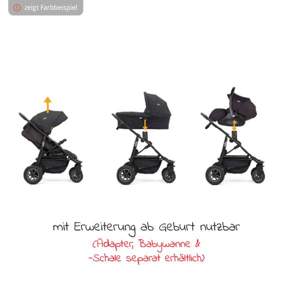 joie Buggy & stroller Mytrax Flex with comfort suspension, cup holder up to 22 kg loadable & XXL accessories package - Gray Flannel