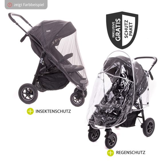 joie Buggy & stroller Mytrax Flex with comfort suspension, cup holder up to 22 kg loadable & XXL accessories package - Gray Flannel