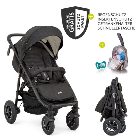 joie Buggy & Sportwagen Mytrax Flex mit Komfort-Federung, Getränkehalter bis 22 kg belastbar & XXL Zubehörpaket - Pavement