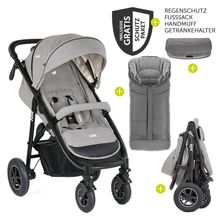 Buggy & Sportwagen Mytrax mit Luftreifen, Getränkehalter, Regenschutz, Fußsack & Handmuff - Gray Flannel