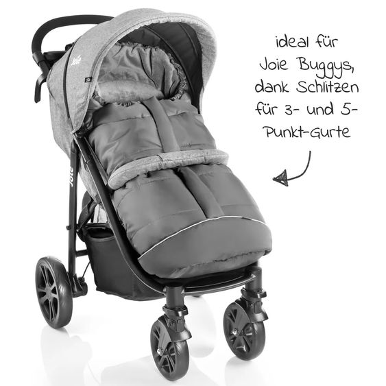 joie Buggy & Sportwagen Mytrax mit Luftreifen, Getränkehalter, Regenschutz, Fußsack & Handmuff - Gray Flannel