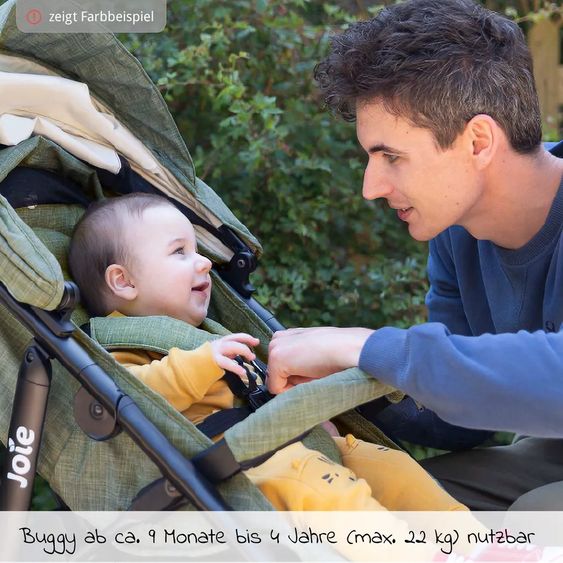joie Buggy & Sportwagen Mytrax mit Luftreifen, Getränkehalter, Regenschutz, Fußsack & Handmuff - Gray Flannel