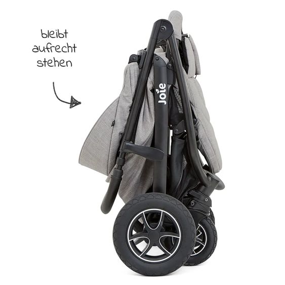 joie Buggy & Sportwagen Mytrax mit Luftreifen, Getränkehalter, Regenschutz, Fußsack & Handmuff - Gray Flannel