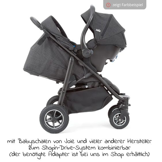 joie Buggy & Sportwagen Mytrax mit Luftreifen, Getränkehalter, Regenschutz, Fußsack & Handmuff - Gray Flannel