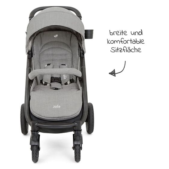 joie Buggy & Sportwagen Mytrax mit Luftreifen, Getränkehalter, Regenschutz, Fußsack & Handmuff - Gray Flannel
