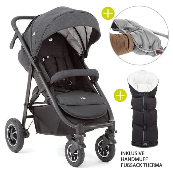 joie Passeggino Mytrax con pneumatici, portabicchieri, parapioggia, coprigambe e manopola - Pavement